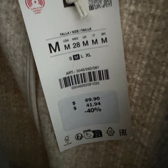 Zara Taupe Ribbed Blazer - Picture 3 of 4